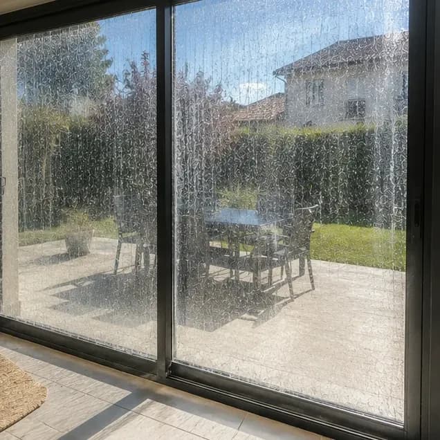 Nettoyage de vitres — baie vitrée avant nettoyage