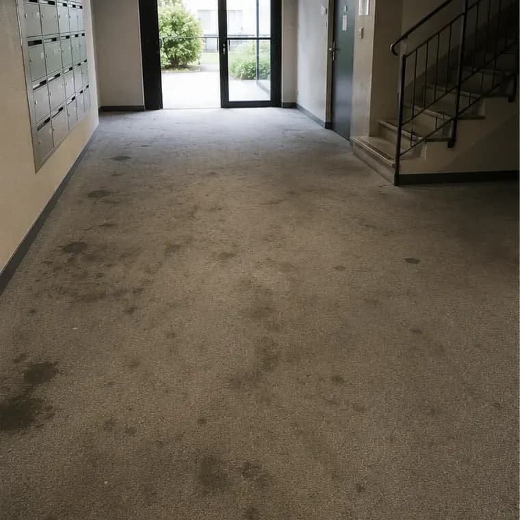 Hall de copropriété avant nettoyage