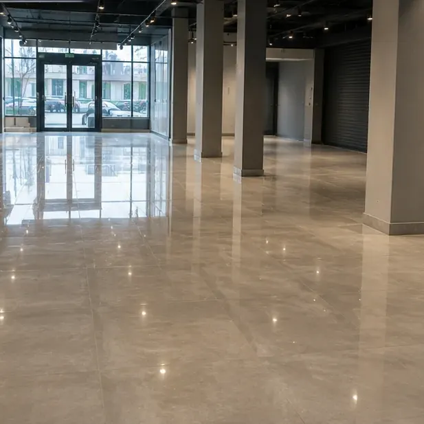 Sols — local commercial (fin de chantier) après nettoyage