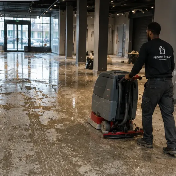 Sols — local commercial (fin de chantier) avant nettoyage