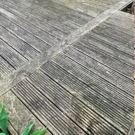 Terrasse en bois avant nettoyage
