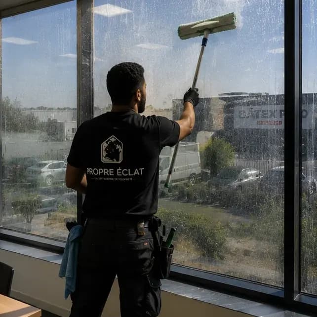 Vitres de bureaux avant nettoyage