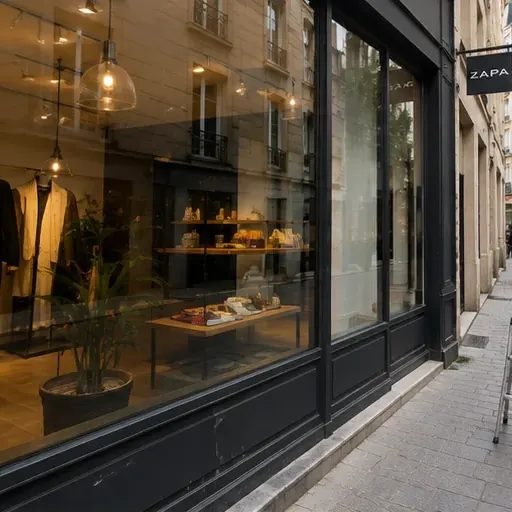 Vitrine de boutique après nettoyage