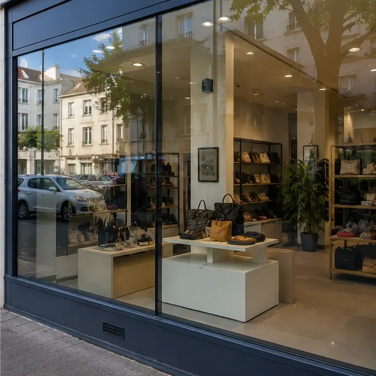 Vitrine de commerce après nettoyage